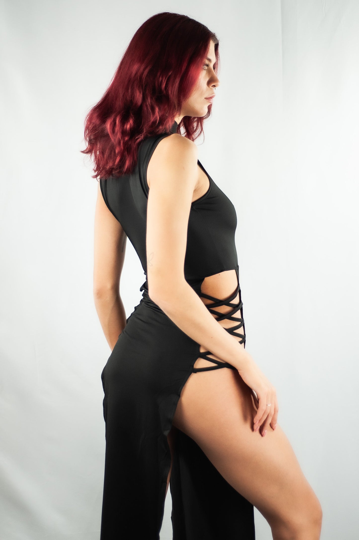 Elegant Black Sleeveless Bandage Dress