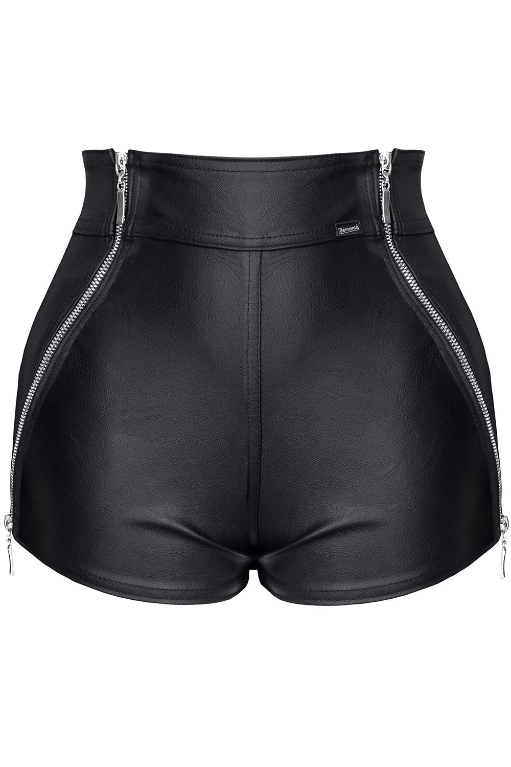 Zipper Leather Look Short