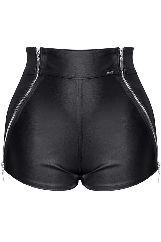Zipper Leather Look Short