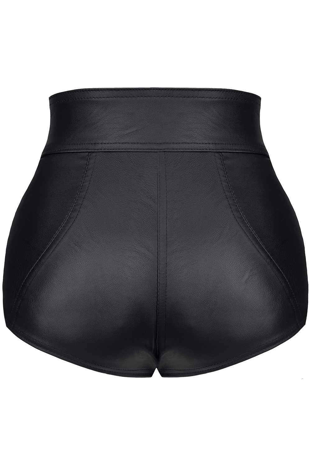 Zipper Leather Look Short