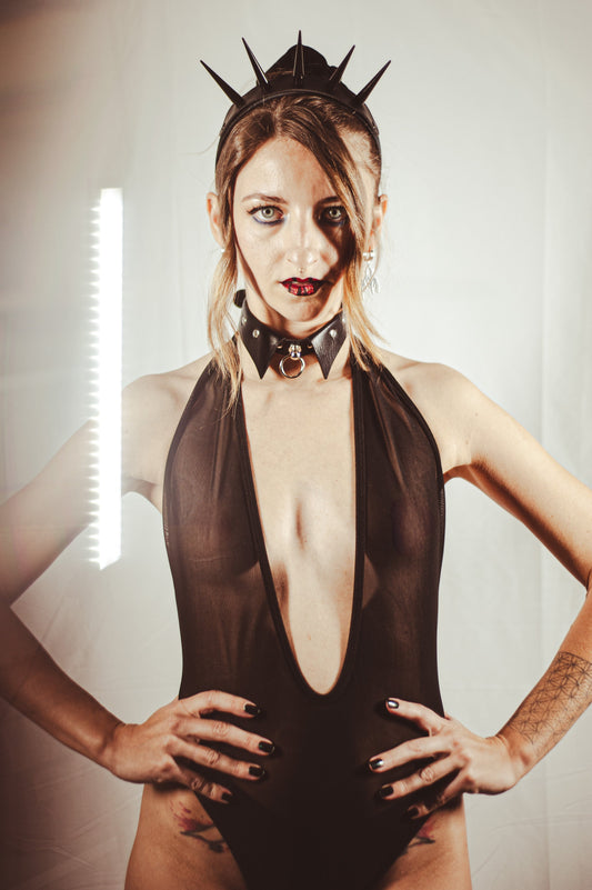 V Neck Mesh Body