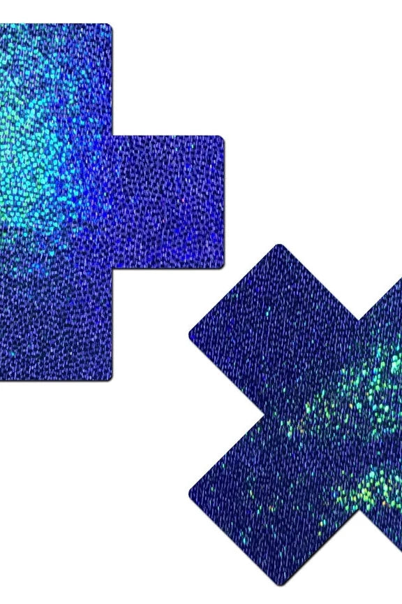 Glitter Cross Nipple Pasties - Plus X