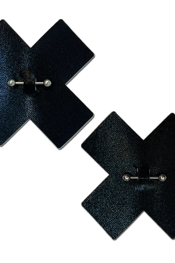Glitter Cross Nipple Pasties - Plus X