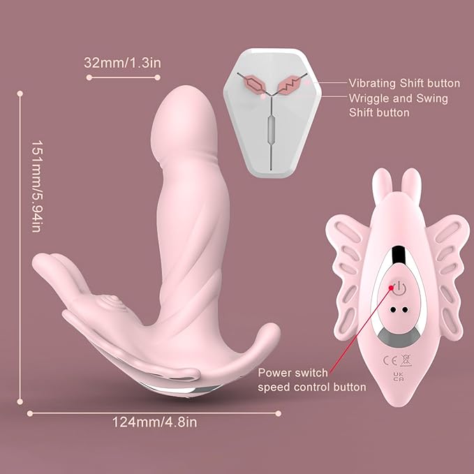 G Spot Wearable Butterfly Vibrator- Dildo Sex- Toys For Women With 9 Vibrating Wriggle Swing Modes Vibrating Panties Anal- Vibrator- With Remote Control Couple Adult- Toys
