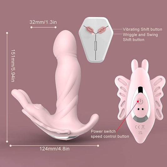 G Spot Wearable Butterfly Vibrator- Dildo Sex- Toys For Women With 9 Vibrating Wriggle Swing Modes Vibrating Panties Anal- Vibrator- With Remote Control Couple Adult- Toys