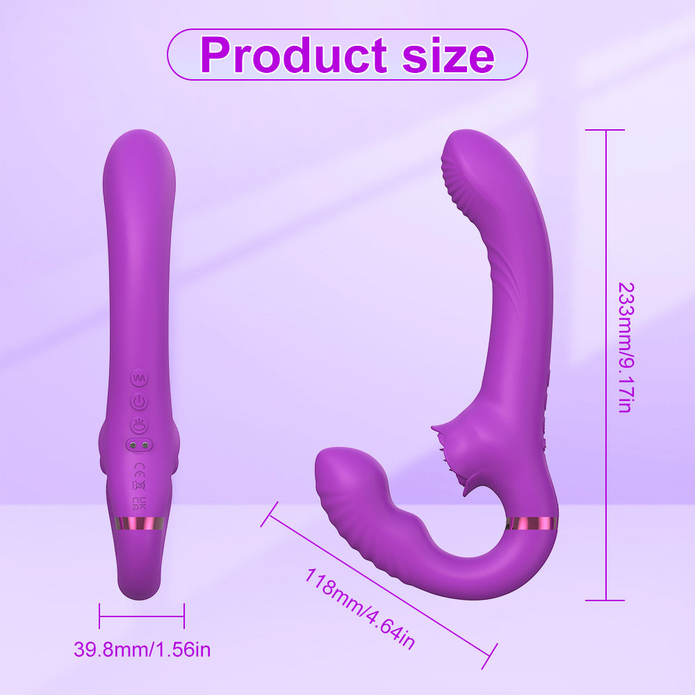 Strapless Strap On G-Spot Dildo Vibrator, Double Ended Wearable Stimulation With 10 Vibrating Modes & Remote Control, Anti-Slip Silicone Realistic Butt Plug, Sex- Toy For Women Couple Lesbian