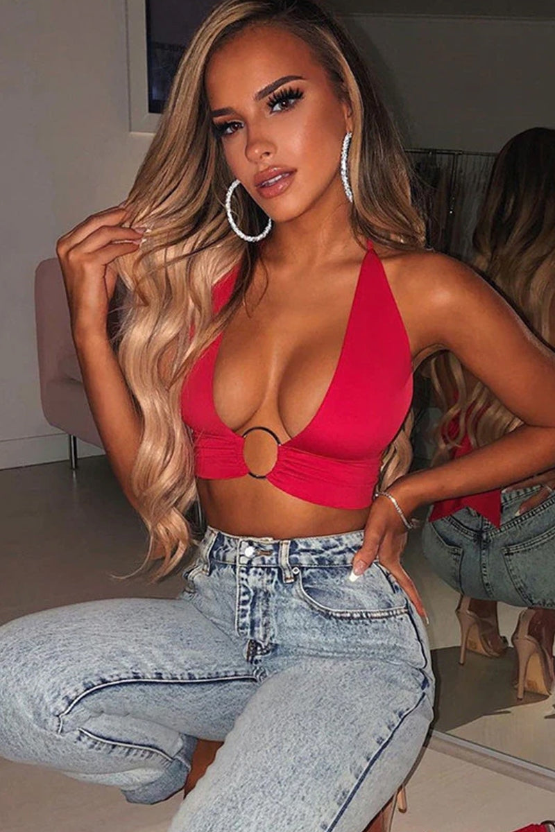 Ruched Soft Slim Crop Top