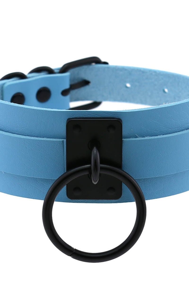 Leather Look Choker Collar