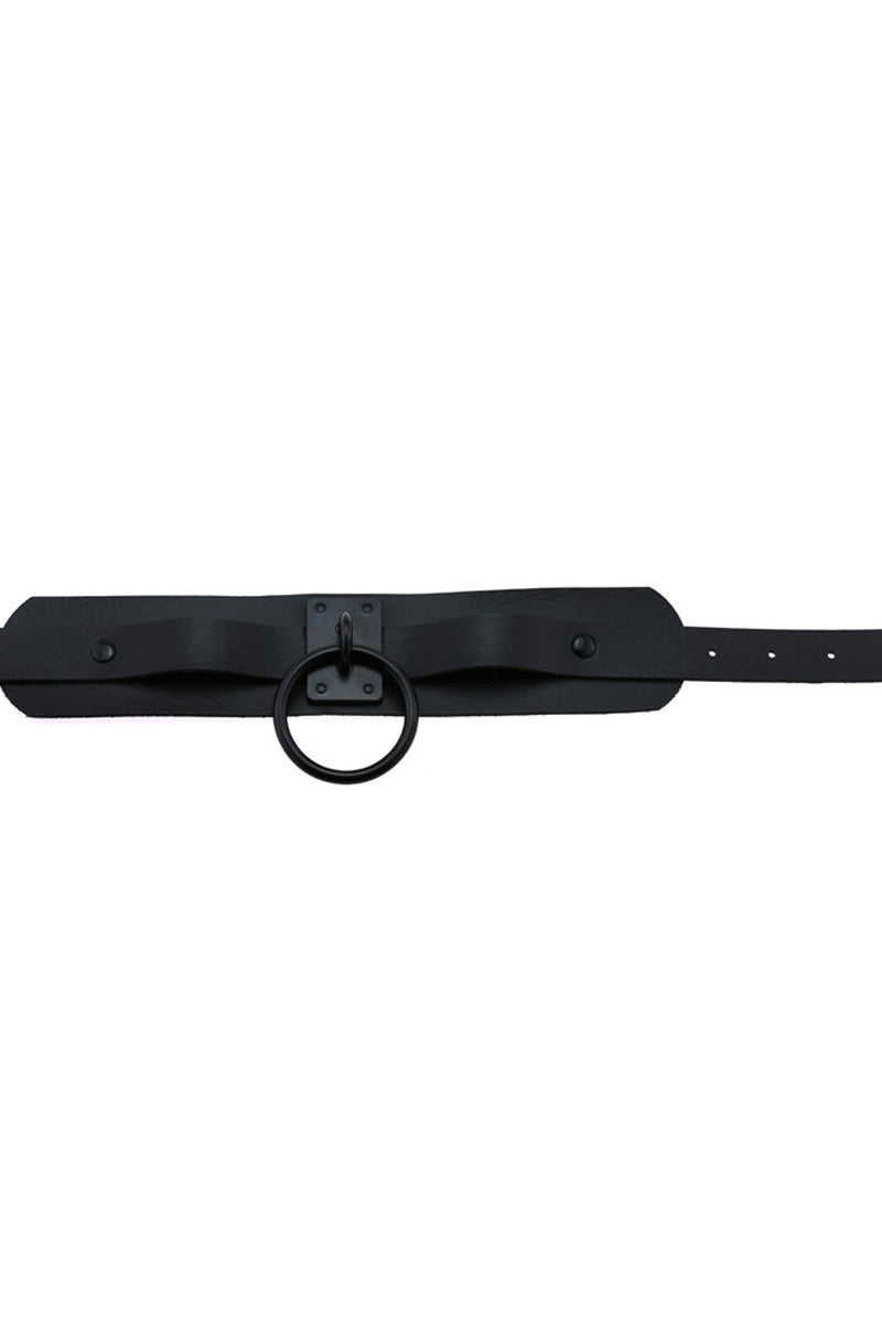 Leather Look Choker Collar