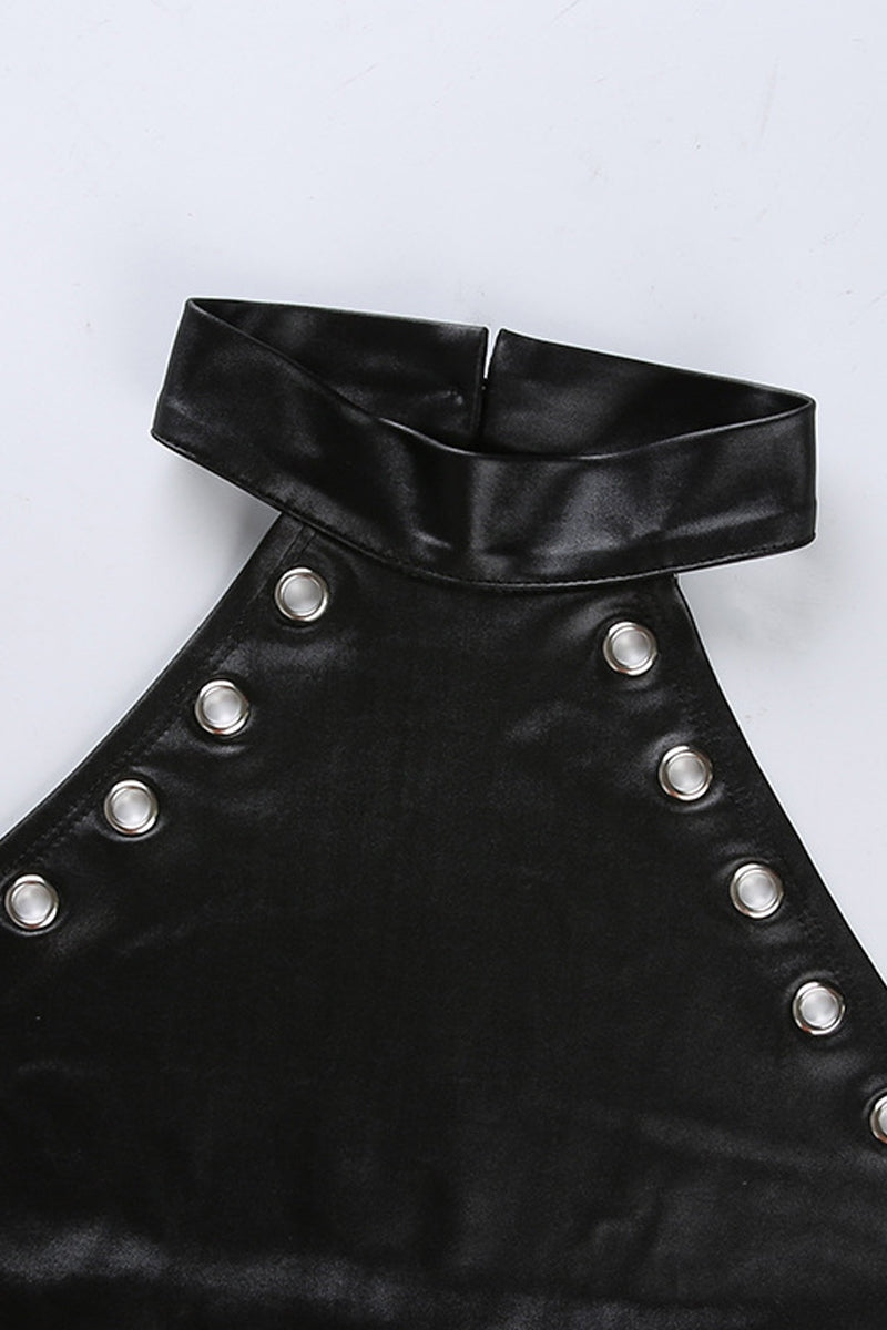 Tie-Up Patent Bodysuit