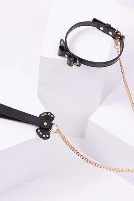 Faux Leather Collar and Leash