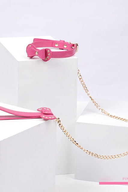 Faux Leather Collar and Leash