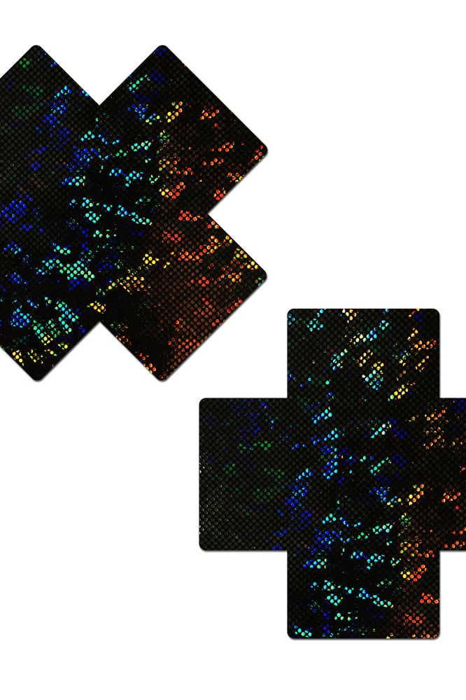 Glitter Cross Nipple Pasties - Plus X