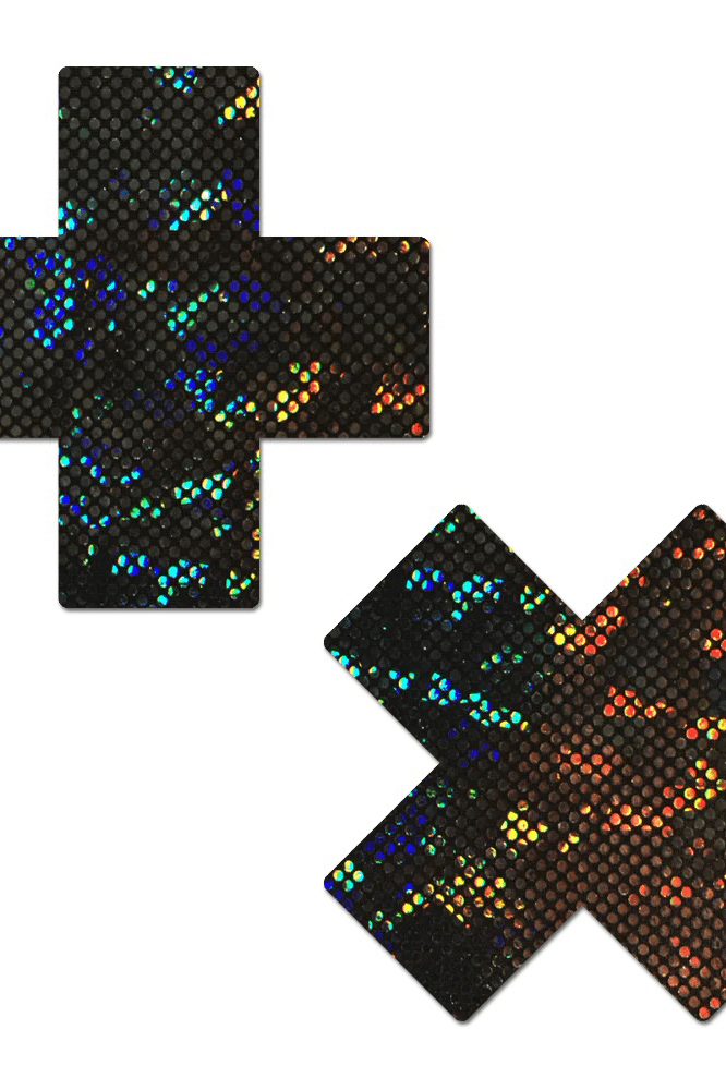 Glitter Cross Nipple Pasties - Plus X