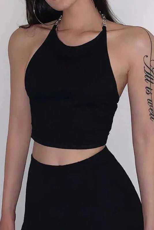 Chain Back Crop Top