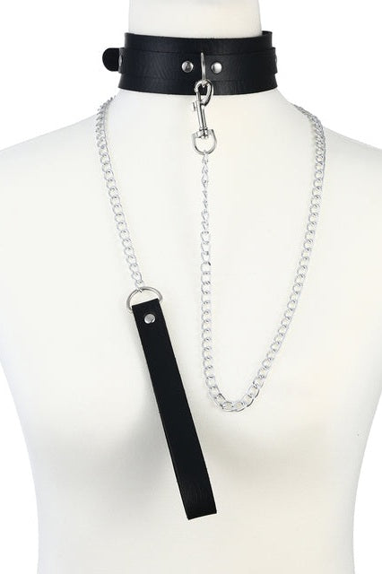 Faux Leather Collar and Leash