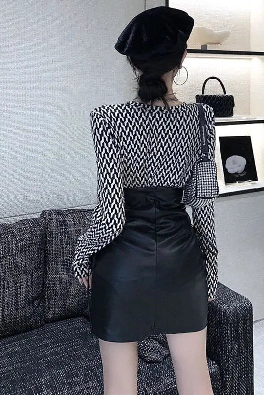 High Waist Lace Up Skirt