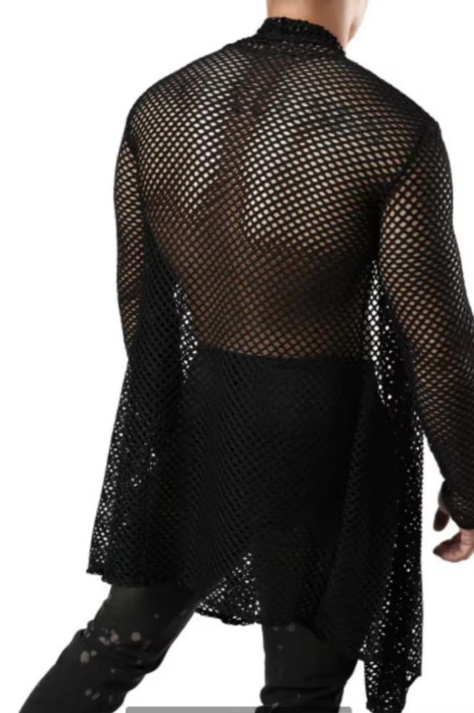 Hollow Out Grid Cardigan