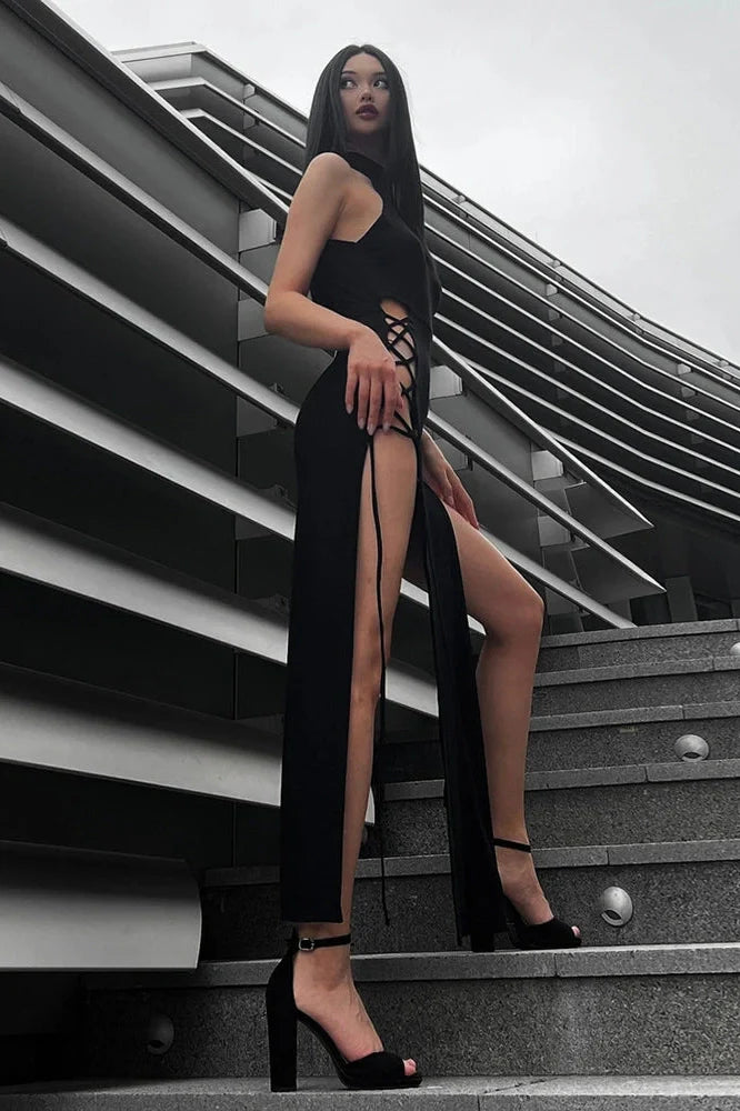 High Waist Bandage Maxi Dress