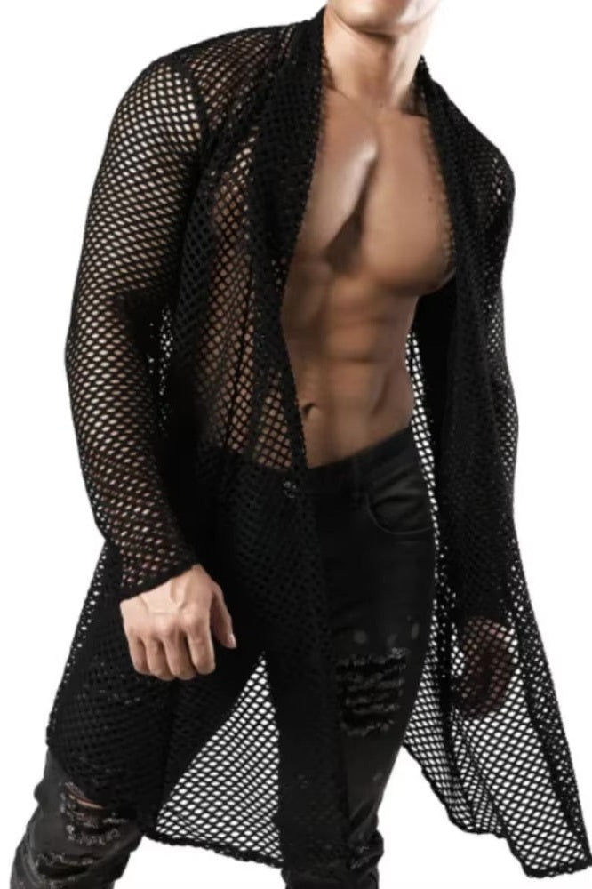 Hollow Out Grid Cardigan