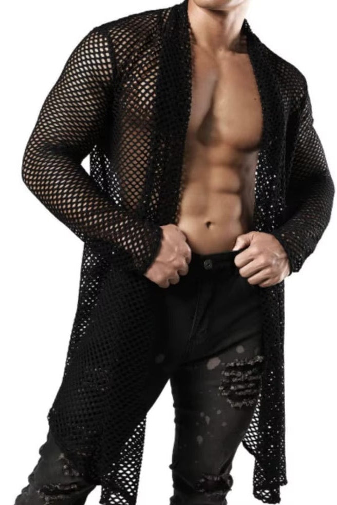 Hollow Out Grid Cardigan