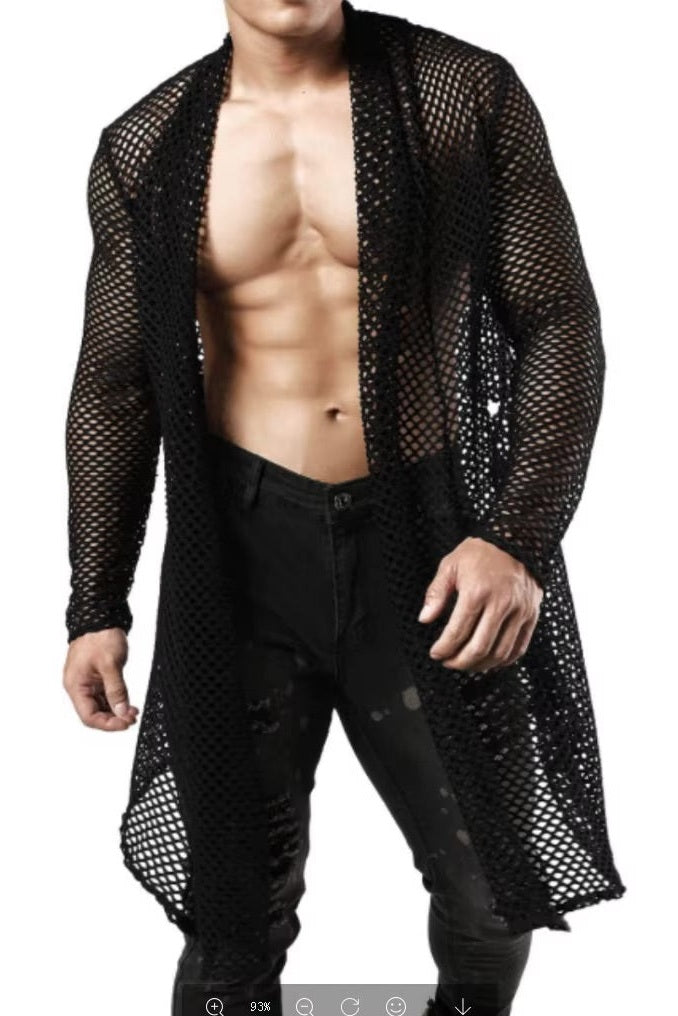 Hollow Out Grid Cardigan