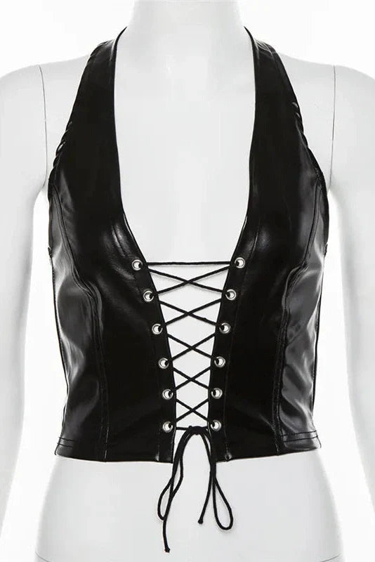 Backless Tie Up Crop Top