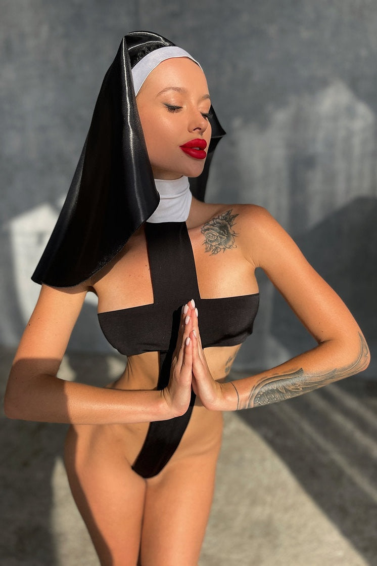 Black Cross Nun Playsuit