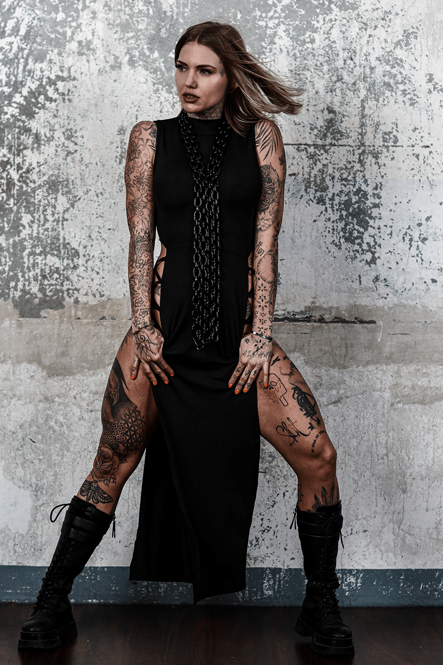 Elegant Black Sleeveless Bandage Dress