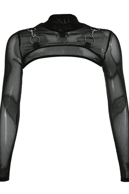 Mesh See Through Short Crop Tops