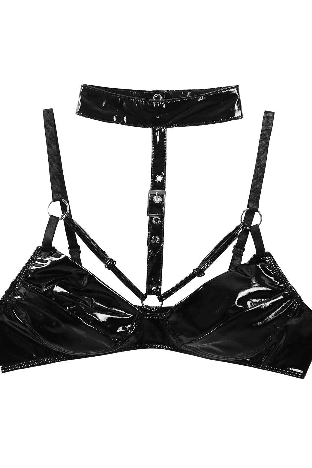 Crop Top Wet Look Patent Top