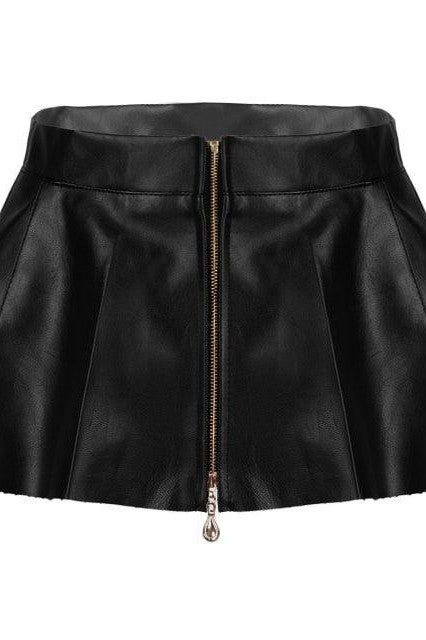 High Waist Front Zipper Skirt