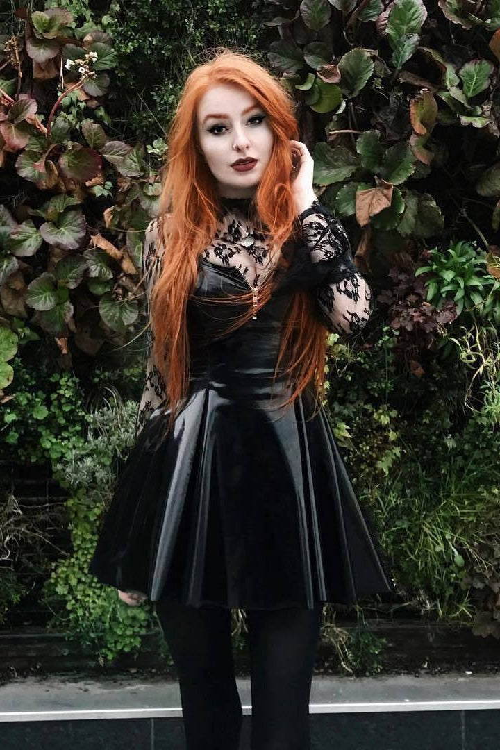 Steampunk Black Glossy Mini Skirt