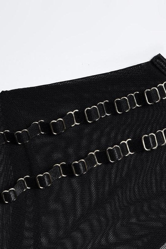 Cut Out 4-Piece Garter Belt