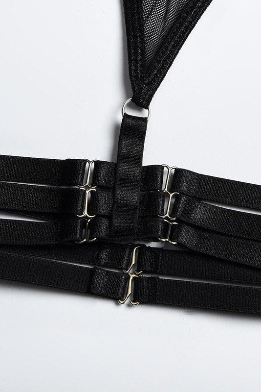 Cut Out 4-Piece Garter Belt