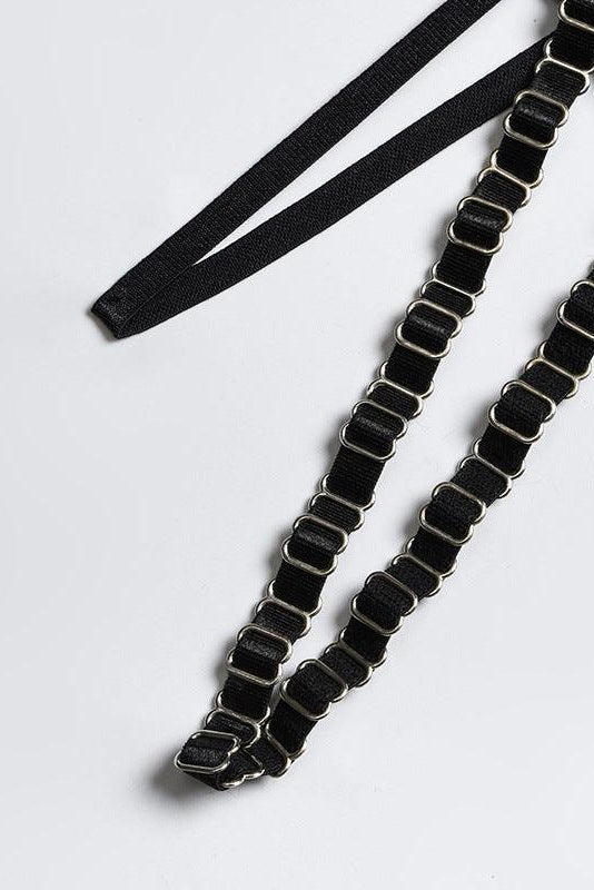 Cut Out 4-Piece Garter Belt