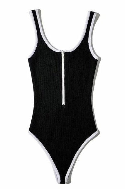 Retro Zipper Bodysuit