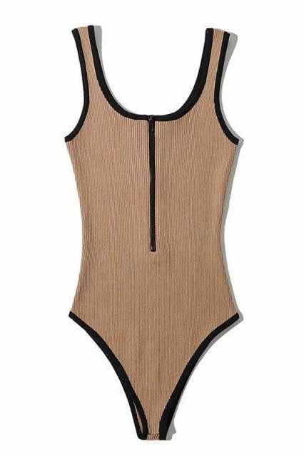 Retro Zipper Bodysuit