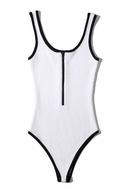 Retro Zipper Bodysuit