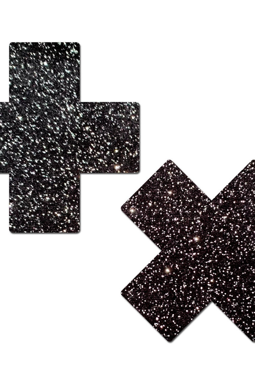 Glitter Cross Nipple Pasties - Plus X